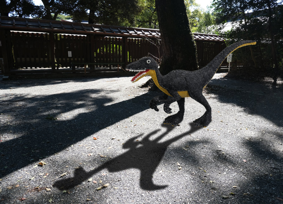 フェルトの恐竜ヴェロキラプトルSD２d