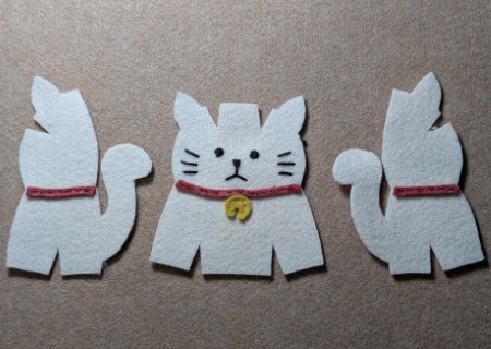 フェルトのまねき猫２の作り方03