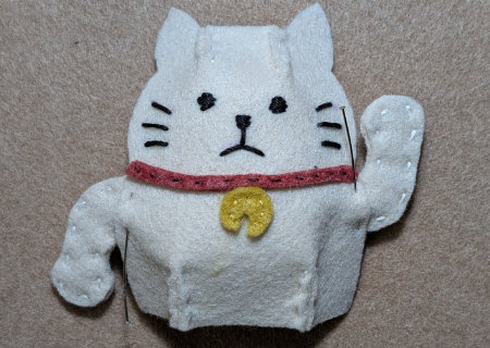 フェルトのまねき猫２の作り方08