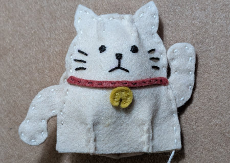 フェルトのまねき猫２の作り方09